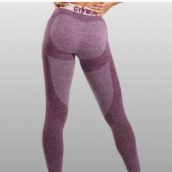 Gym Shark purple leggings Gymshark Spellout Waistband Leggings flex leggings - Picture 10 of 12